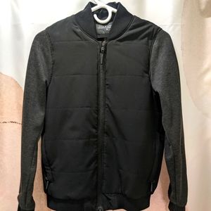 Fossaa apparel black bomber jacket